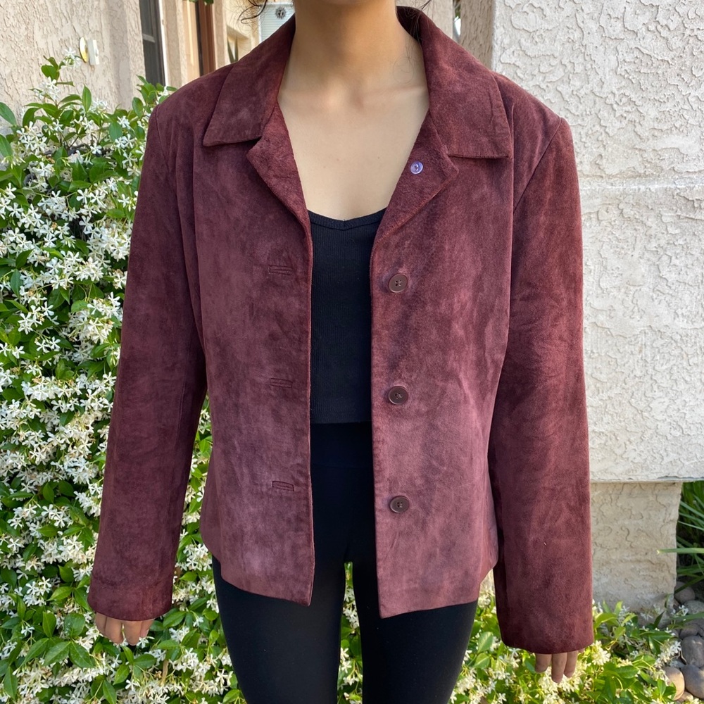 Vintage Alfani Burgundy Leather Jacket